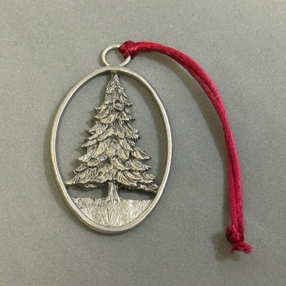 Vintage Etain Zinn Pewter Christmas Ornament Tree 1982 Canada Rare Holiday B4 - Picture 1 of 3